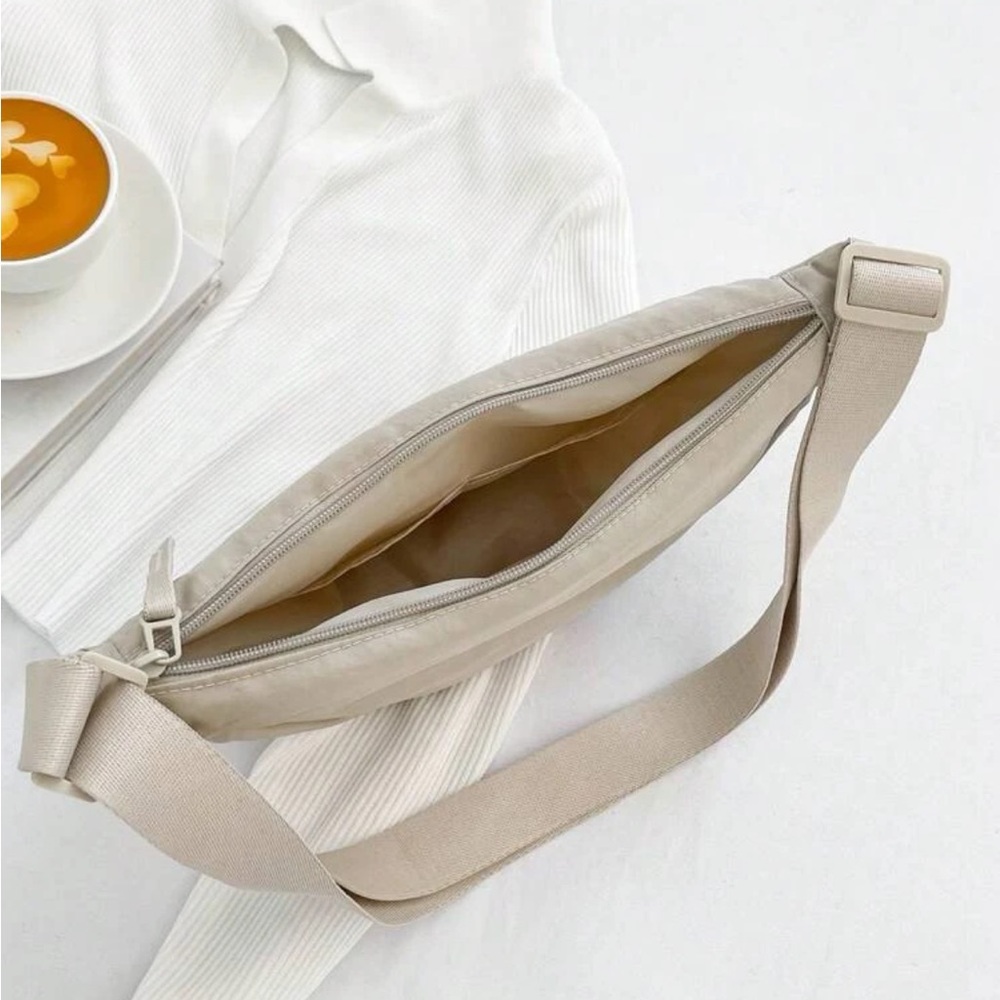 NWT Minimalist Beige Sling Crossbody Bag - Picture 3 of 5